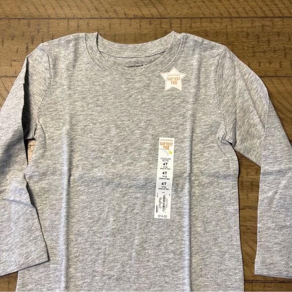 Toddler boys 4T gray long sleeve tee shirt - new! - soft tee shirt - nwt - Picture 2 of 4